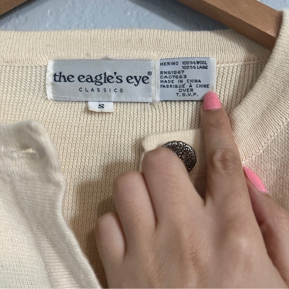 Vintage Butter Yellow Cardigan Wool Button Up Gold Tone Buttons Old Money Size S - Picture 3 of 7